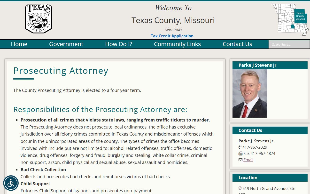 Texas County criminal court records Prosecuting Attorney source